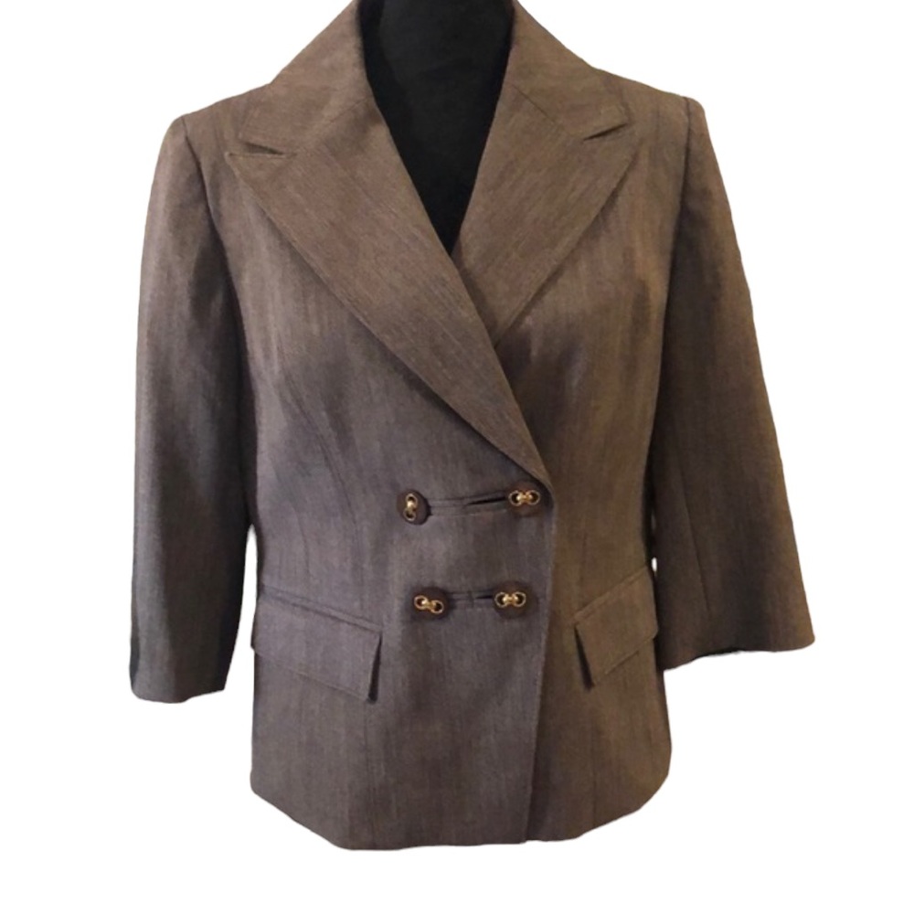 JOSEPHINE DOUBLE BREASTED BLAZER DARK MINK BROWN SIZE 8 NEW WITH TAGS